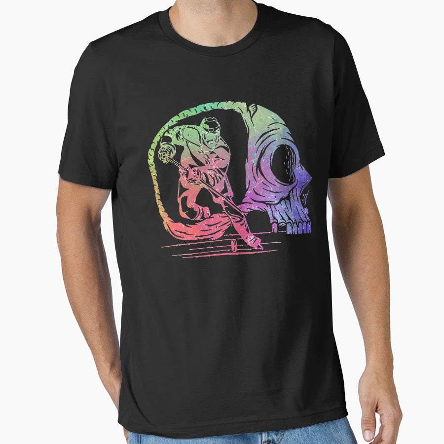 Ice Hockey Player Ice Hockey Skull Ice T-Shirt - Unique Graphic for Adults - T-Shirt, Sweatshirt, Hoodie
