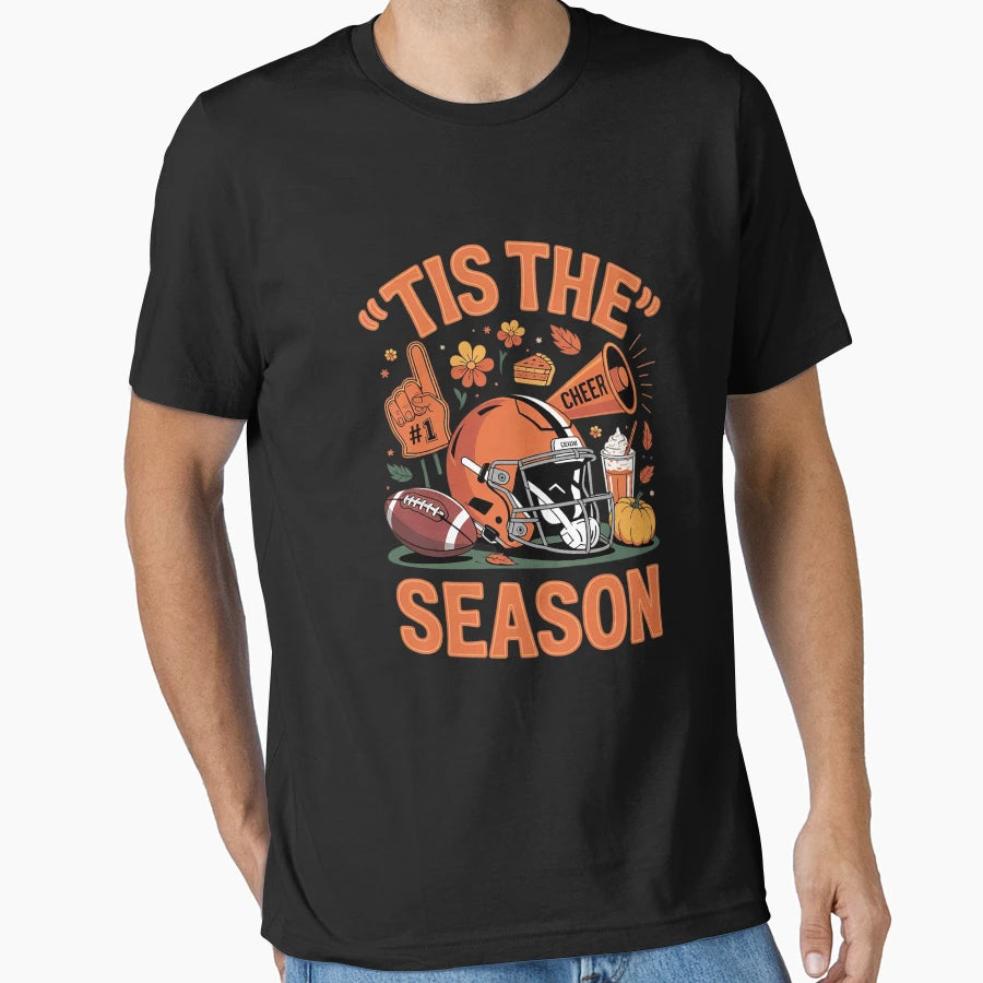 Tis Season Football Boho Floral Fall T-Shirt - Fun Novelty Design Unisex - T-Shirt, Sweatshirt, Hoodie