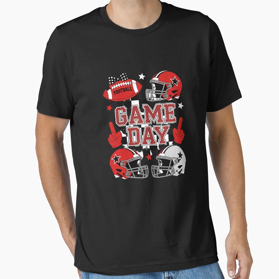 Game Day Football Checkered Team Spirit T-Shirt - Streetwear Style Unisex - T-Shirt, Sweatshirt, Hoodie