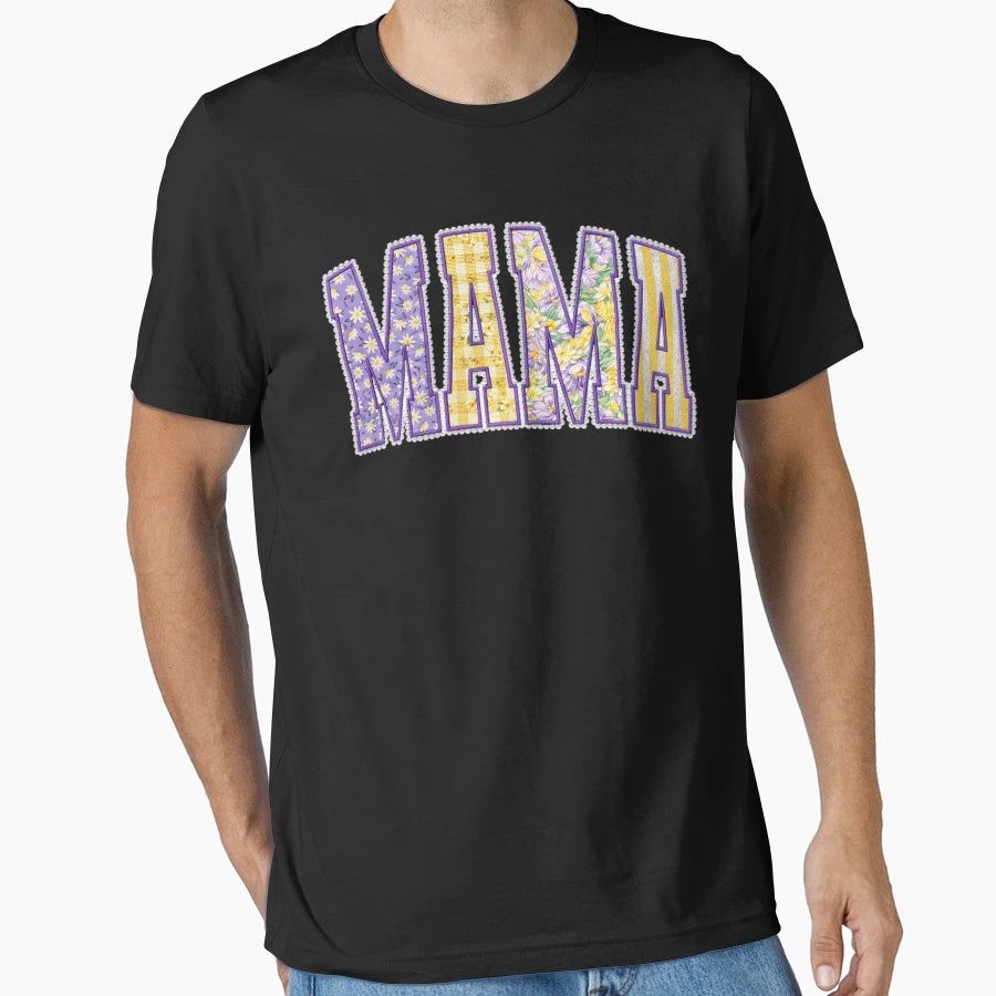 Knit Faux Floral Mama Mothers Day T-Shirt - Graphic Print Men Women - T-Shirt, Sweatshirt, Hoodie