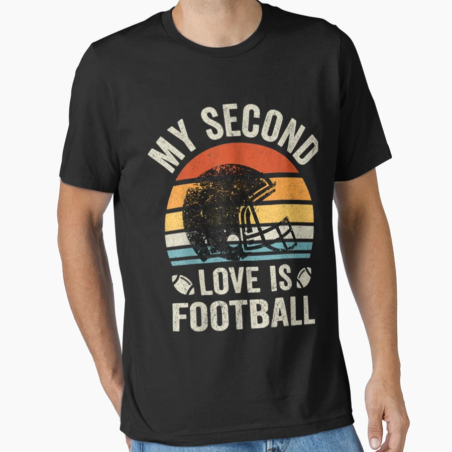 My Second Love Is Football T-Shirt - Aesthetic Graphic for Adults - T-Shirt, Sweatshirt, Hoodie