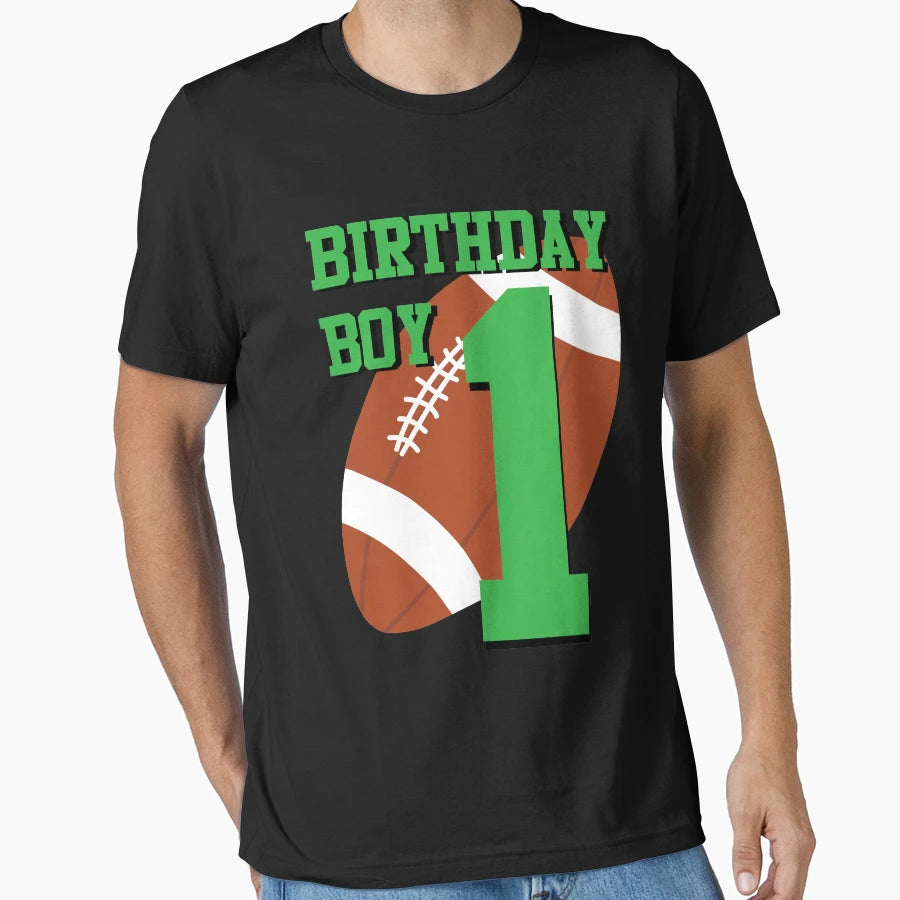 1St Birthday Football Art 1 Year Old T-Shirt - Custom Art Print for Adults - T-Shirt, Sweatshirt, Hoodie