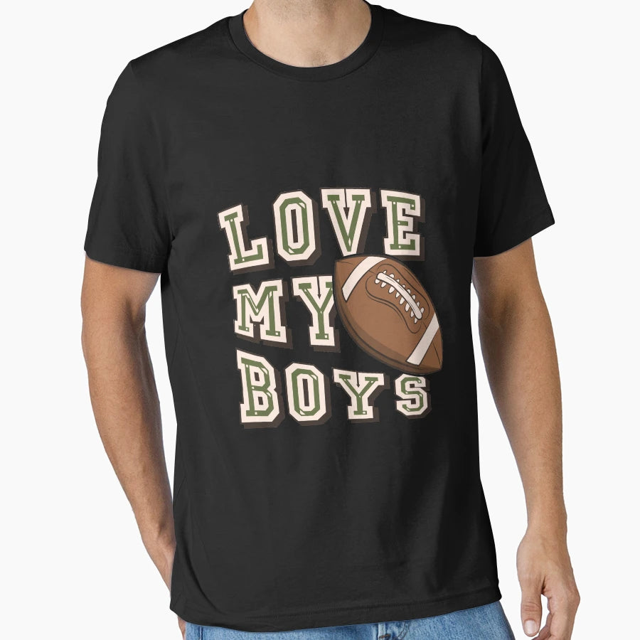 Love My American Football Rugby Mom T-Shirt - Aesthetic Graphic Men Women - T-Shirt, Sweatshirt, Hoodie