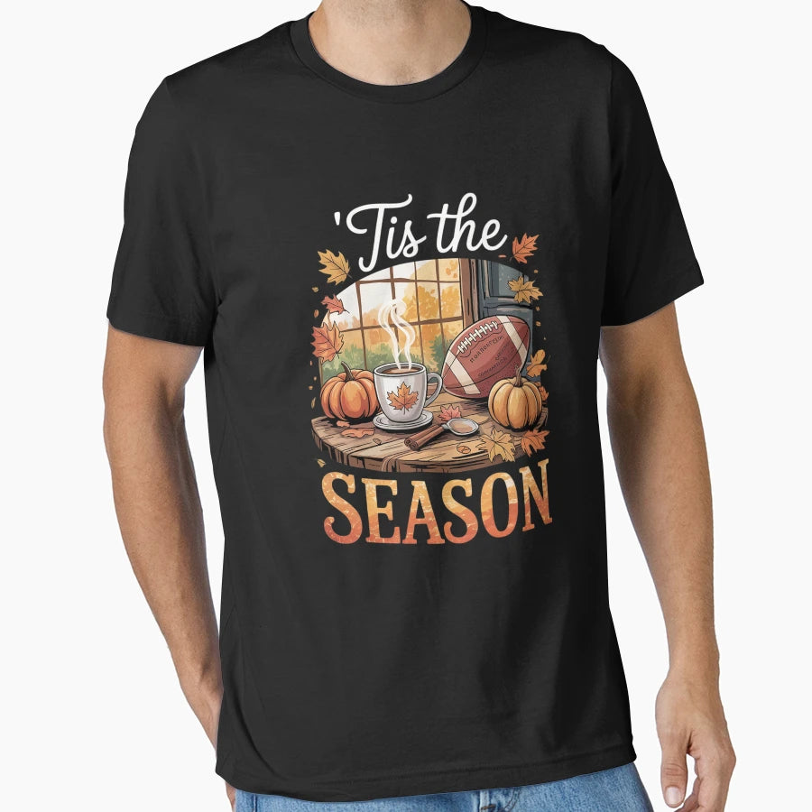 Tis Season Football Pumpkin Spice T-Shirt - Streetwear Style Men Women - T-Shirt, Sweatshirt, Hoodie