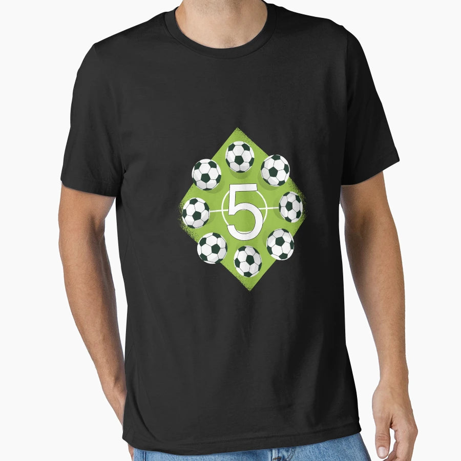 5 Birthday Soccer 5 Year Old T-Shirt - Minimalist Print Men Women - T-Shirt, Sweatshirt, Hoodie