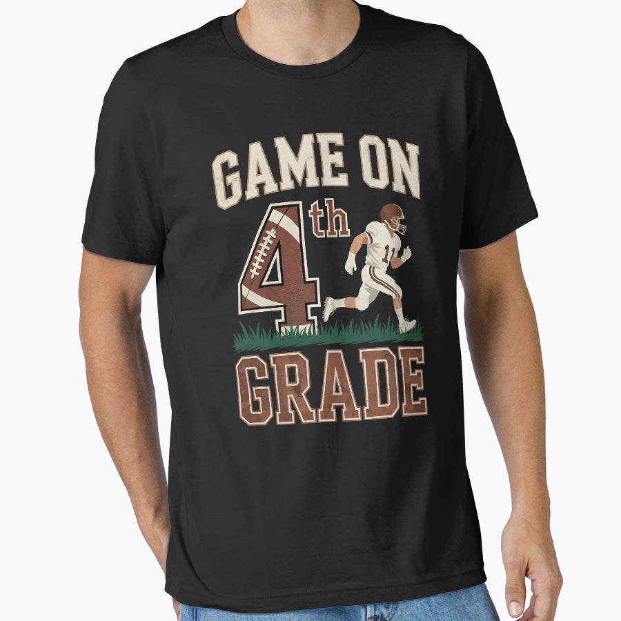 First Day 4Th Grade Football Game Fourth T-Shirt - Custom Art Print Unisex - T-Shirt, Sweatshirt, Hoodie