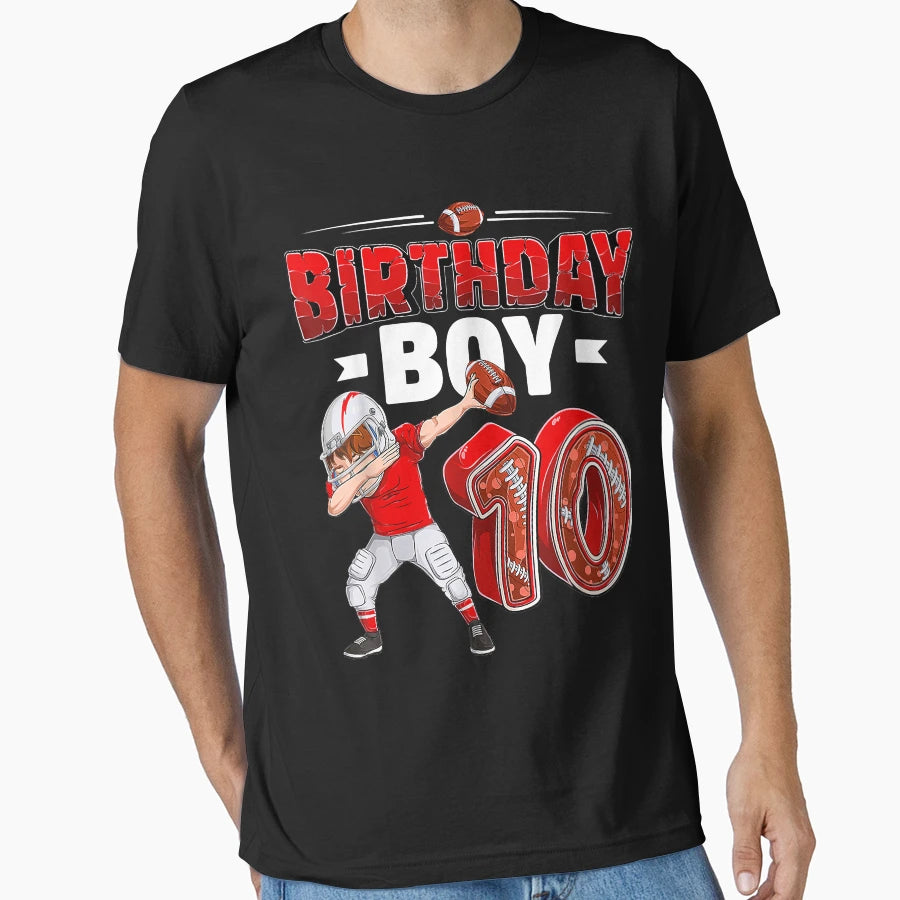 Dabbing 10 Year Old American Football T-Shirt - Novelty Apparel Unisex - T-Shirt, Sweatshirt, Hoodie