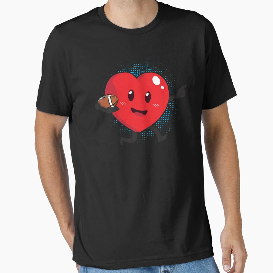 Heart Playing American Football T-Shirt - Novelty Apparel Unisex - T-Shirt, Sweatshirt, Hoodie