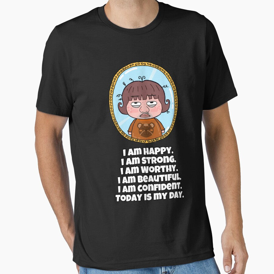 I am happy. strong. worthy. confident. beautiful. - Adult & Kids T-Shirts, Sweatshirts & Hoodies apparel design preview 1