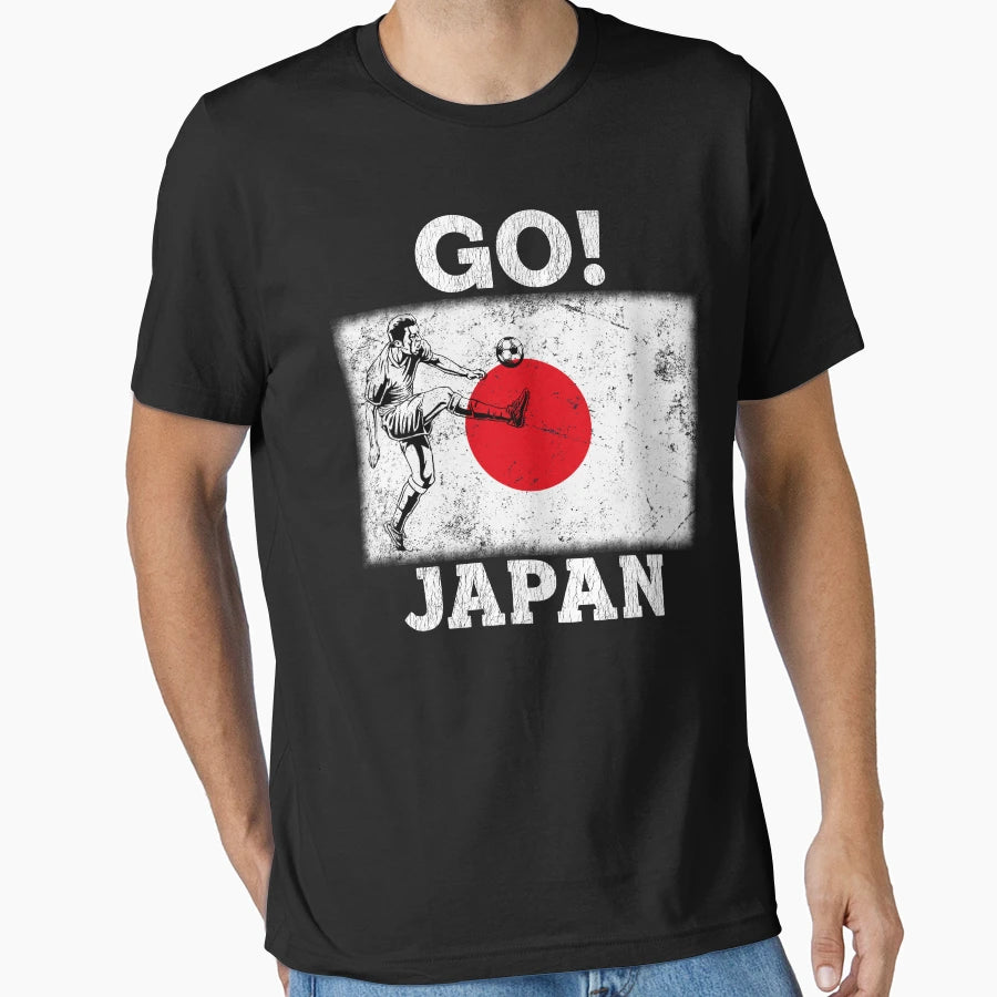 World Cup Russia 2018 Japan Flag Football T-Shirt - Novelty Apparel Unisex - T-Shirt, Sweatshirt, Hoodie