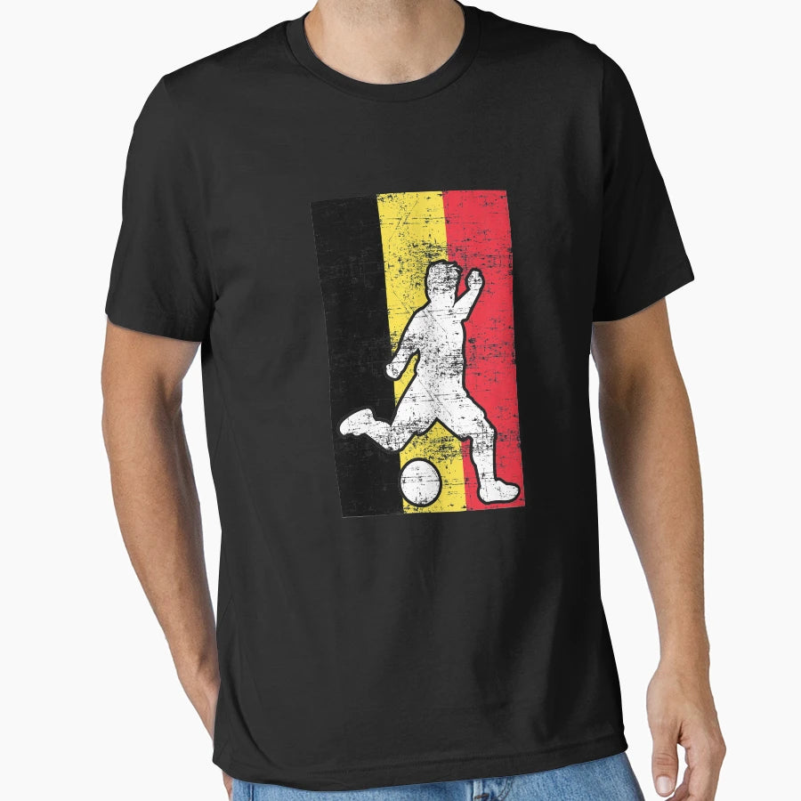 Belgium Flag Soccer Player T-Shirt - Graphic Print Men Women - T-Shirt, Sweatshirt, Hoodie