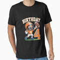 4Th Birthday Football Player Dabbing 4 T-Shirt - Trendy Graphic Unisex - T-Shirt, Sweatshirt, Hoodie