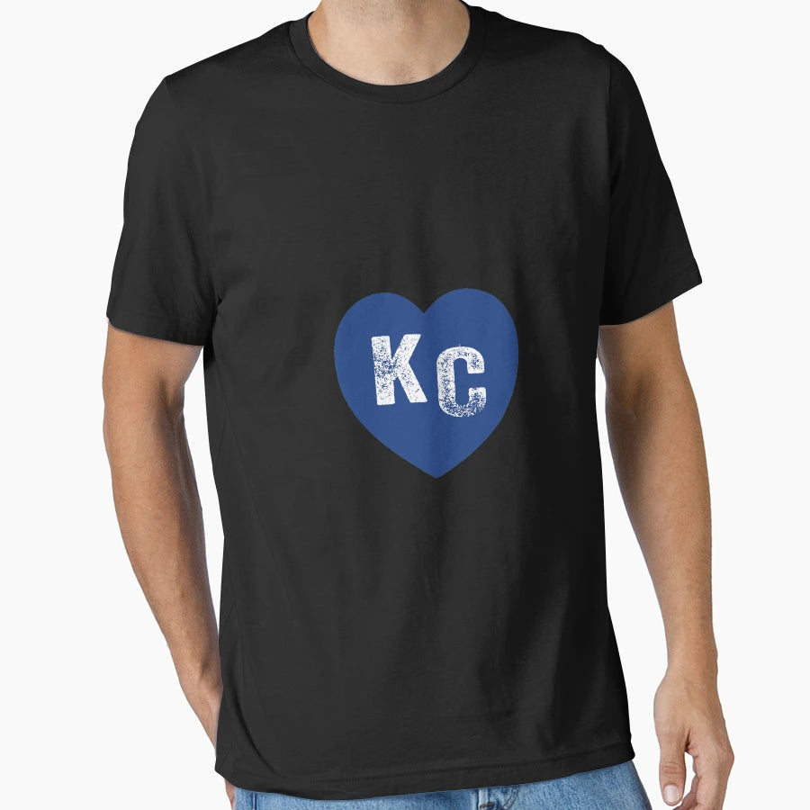 Kc Heart Kansas City Royal Blue I Love T-Shirt - Trendy Graphic for Adults - T-Shirt, Sweatshirt, Hoodie