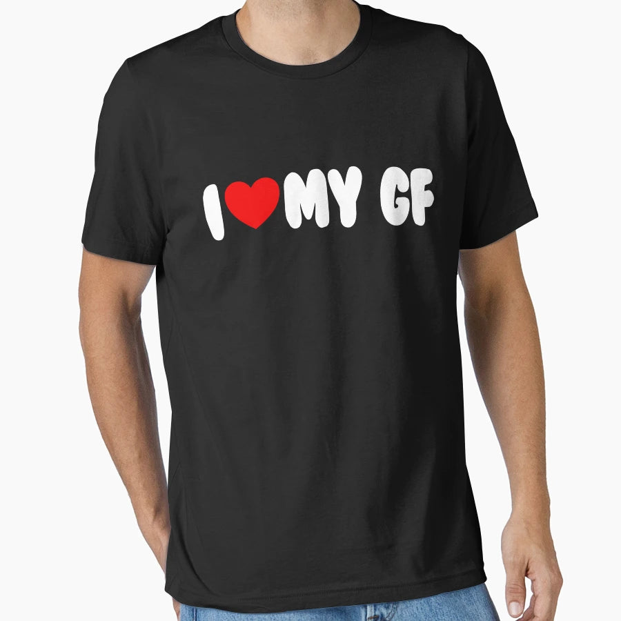 I Love My Gf Red Heart Matching Couple T-Shirt - Trendy Graphic Men Women - T-Shirt, Sweatshirt, Hoodie