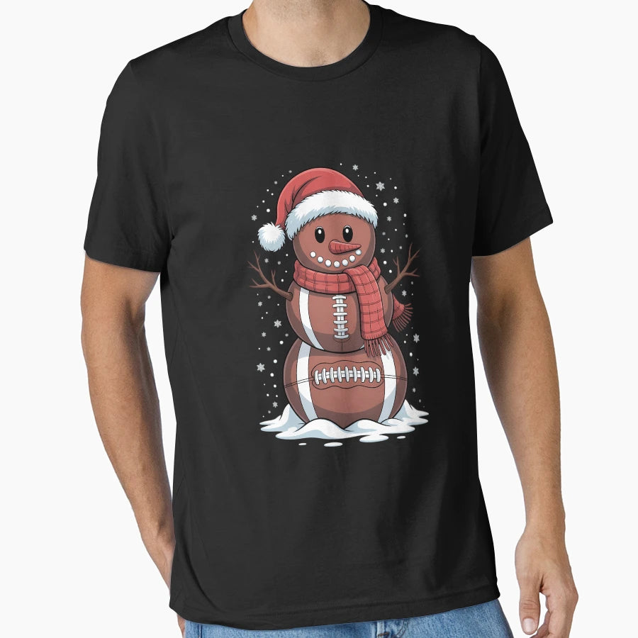 Football Snowman Football T-Shirt - Custom Art Print Unisex - T-Shirt, Sweatshirt, Hoodie