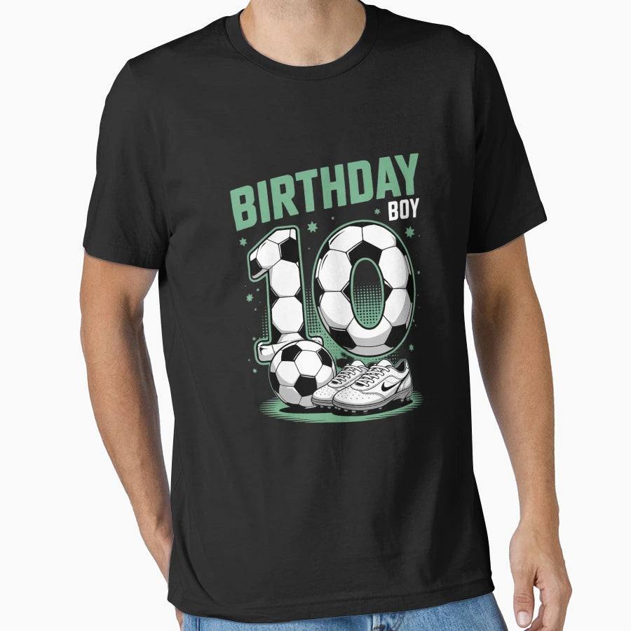 10Th Birthday Soccer 10 Year Old T-Shirt - Custom Art Print Men Women - T-Shirt, Sweatshirt, Hoodie