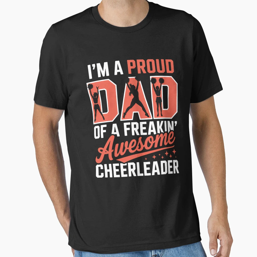 Cheer Cheerleading Dad Fathers Day T-Shirt - Custom Art Print for Adults - T-Shirt, Sweatshirt, Hoodie