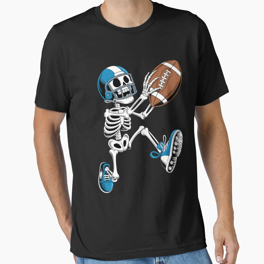 Football Skeleton Halloween T-Shirt - Casual Everyday Wear Unisex - T-Shirt, Sweatshirt, Hoodie