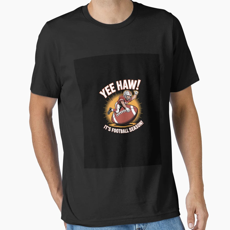 Yee Haw Its Football Season T-Shirt - Minimalist Print Men Women - T-Shirt, Sweatshirt, Hoodie