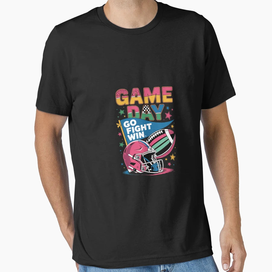 Preppy Game Day Football Cheerleader T-Shirt - Custom Art Print Unisex - T-Shirt, Sweatshirt, Hoodie