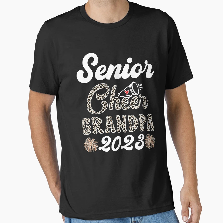 Senior Cheer Grandpa 2023 Leopard T-Shirt - Fun Novelty Design for Adults - T-Shirt, Sweatshirt, Hoodie
