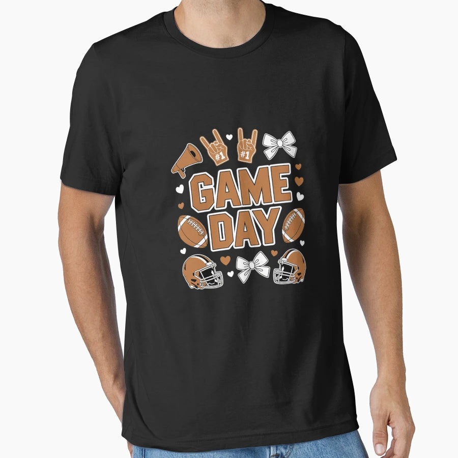 Coquette Bow Football Lover Game Day T-Shirt - Unique Graphic Unisex - T-Shirt, Sweatshirt, Hoodie