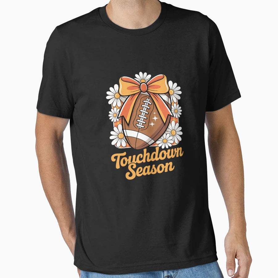 Touchdown Season Football Bow Game T-Shirt - Fun Novelty Design for Adults - T-Shirt, Sweatshirt, Hoodie