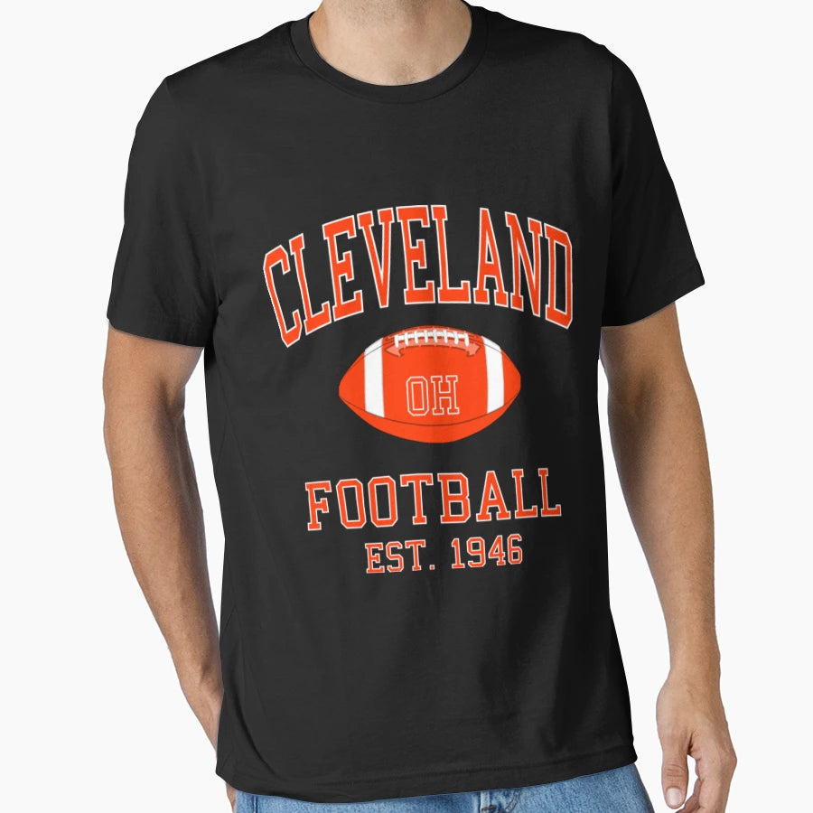 Cleveland Football Est 1946 T-Shirt - Custom Art Print Men Women - T-Shirt, Sweatshirt, Hoodie