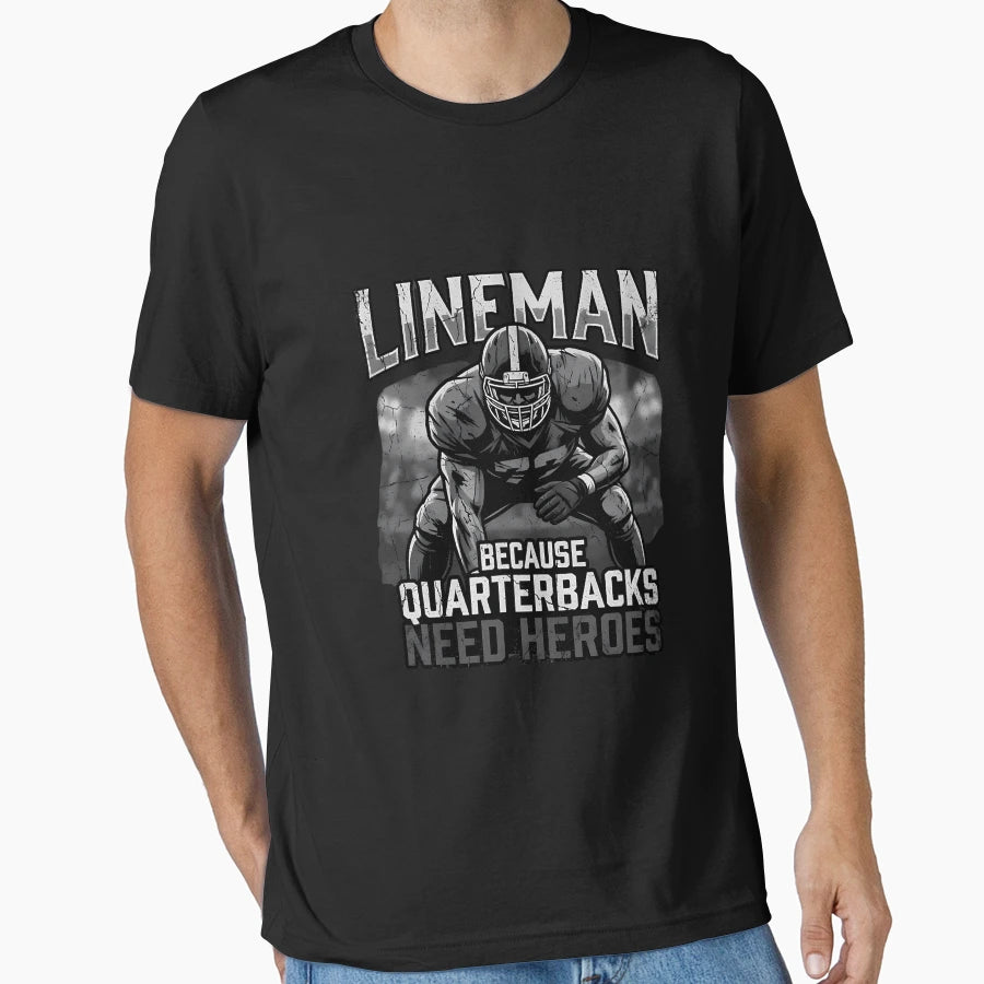 Football Linemen Quarterbacks Dad T-Shirt - Trendy Graphic for Adults - T-Shirt, Sweatshirt, Hoodie