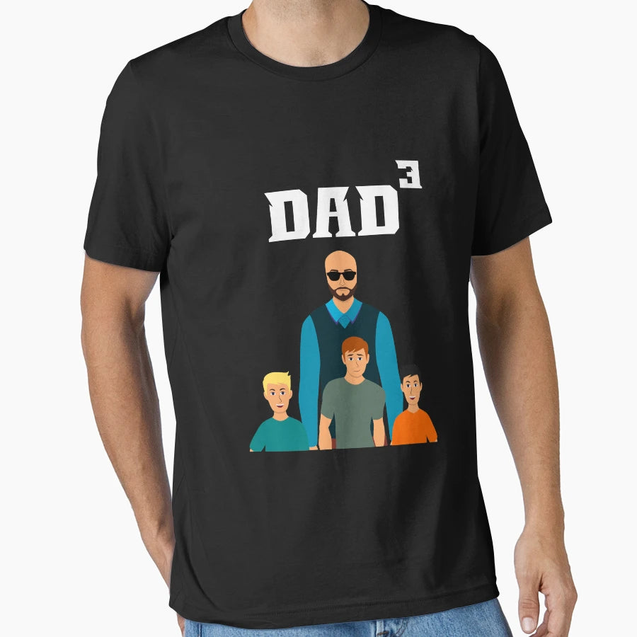 Father 3 Children 3 Sons Fathers Day T-Shirt - Minimalist Print Men Women - T-Shirt, Sweatshirt, Hoodie