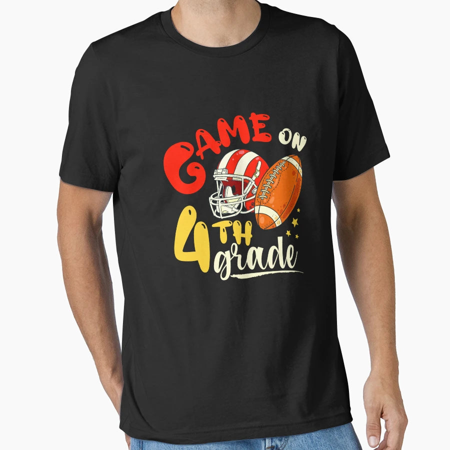 4Th Grade Football Back To School T-Shirt - Casual Everyday Wear Unisex - T-Shirt, Sweatshirt, Hoodie