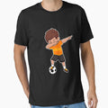 Dabbing Soccer Player Orange Soccer T-Shirt - Novelty Apparel for Adults - T-Shirt, Sweatshirt, Hoodie