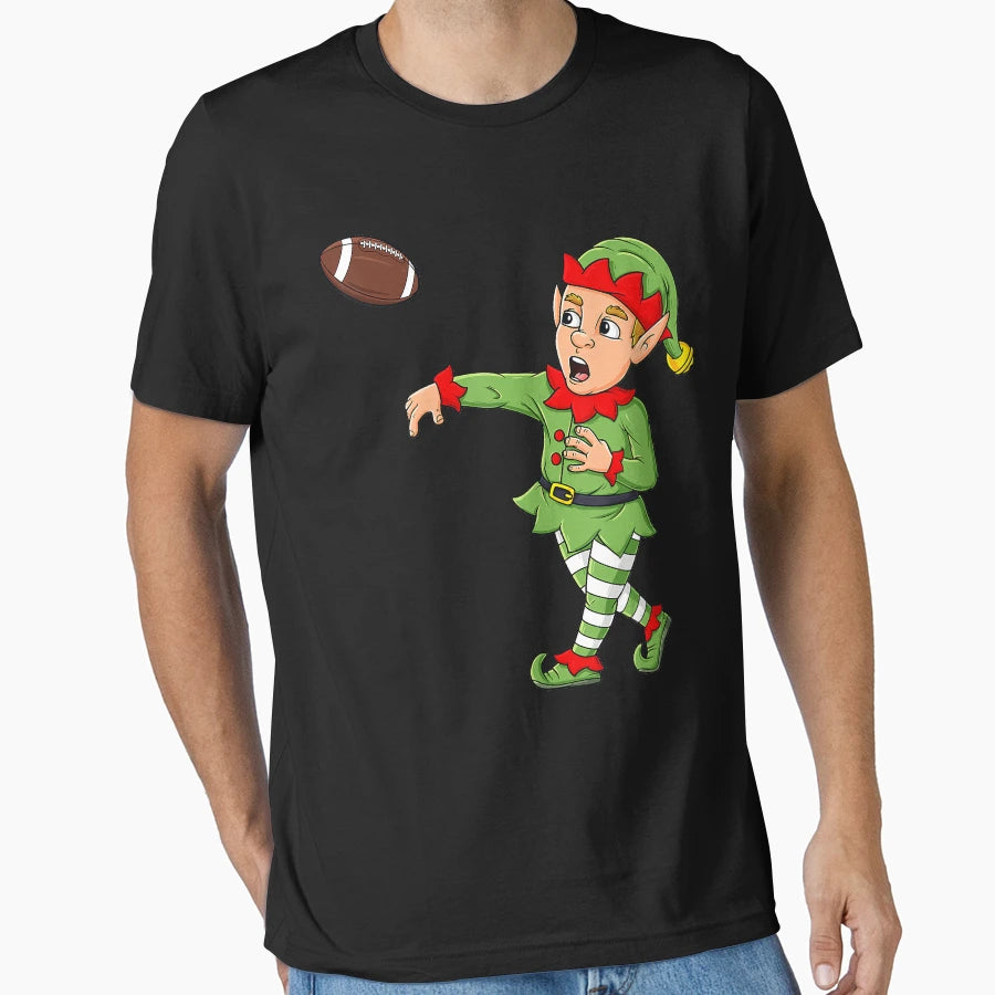 Elf Football Quarterback Funny Teen T-Shirt - Novelty Apparel for Adults - T-Shirt, Sweatshirt, Hoodie