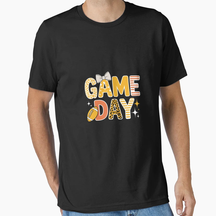 Game Day Football Girly Preppy Lace Bow T-Shirt - Custom Art Print Unisex - T-Shirt, Sweatshirt, Hoodie