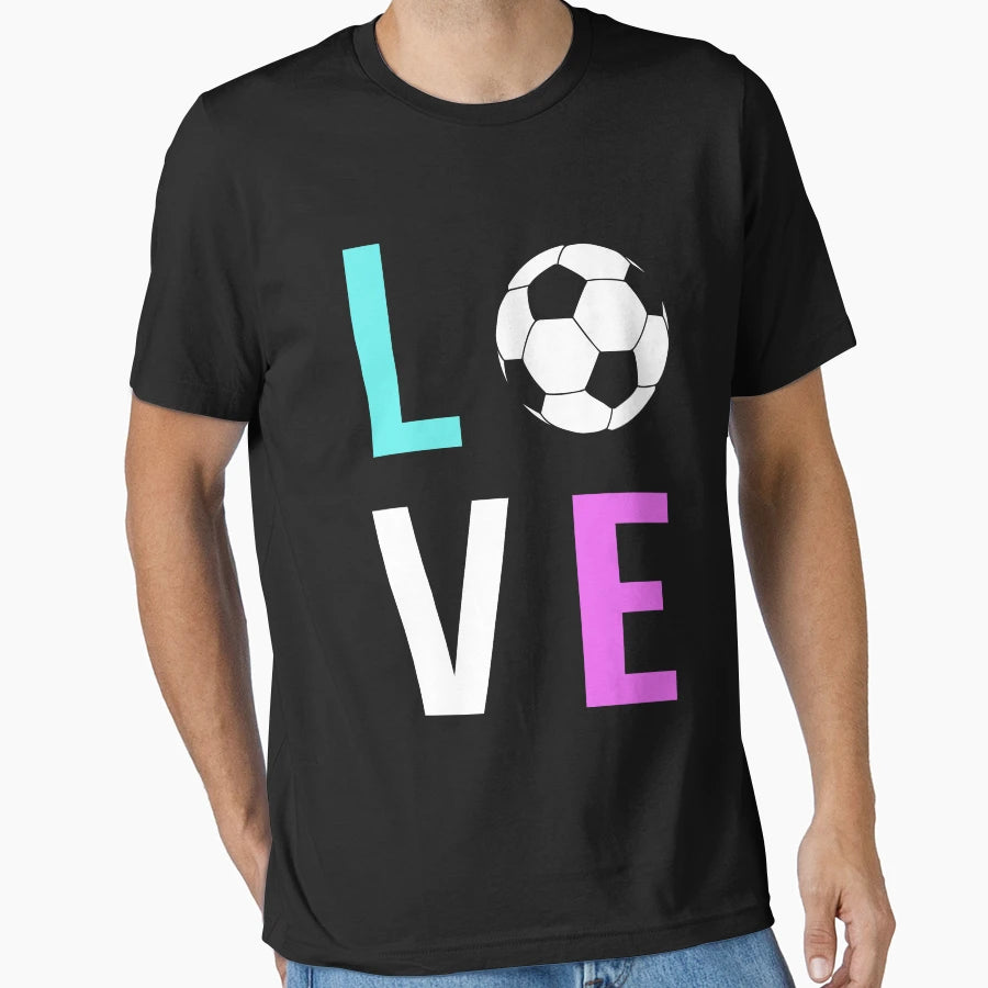 Love Soccer Cyan Purple Color Gift T-Shirt - Novelty Apparel for Adults - T-Shirt, Sweatshirt, Hoodie