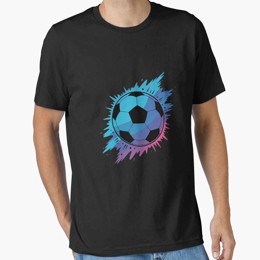 Blue Soccer Ball Soccer Player Mens T-Shirt - Trendy Graphic Men Women - T-Shirt, Sweatshirt, Hoodie