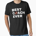 Best Coach Ever Football White T-Shirt - Novelty Apparel for Adults - T-Shirt, Sweatshirt, Hoodie