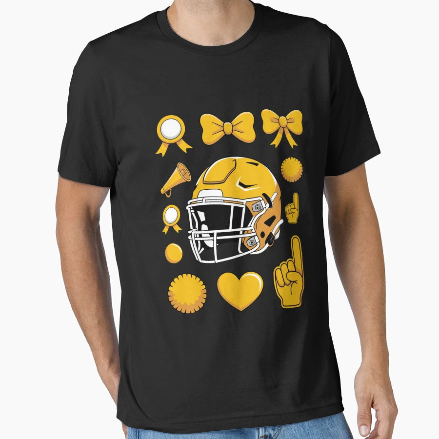 Cheer Football Coquette Bow Game Day T-Shirt - Unique Graphic Unisex - T-Shirt, Sweatshirt, Hoodie