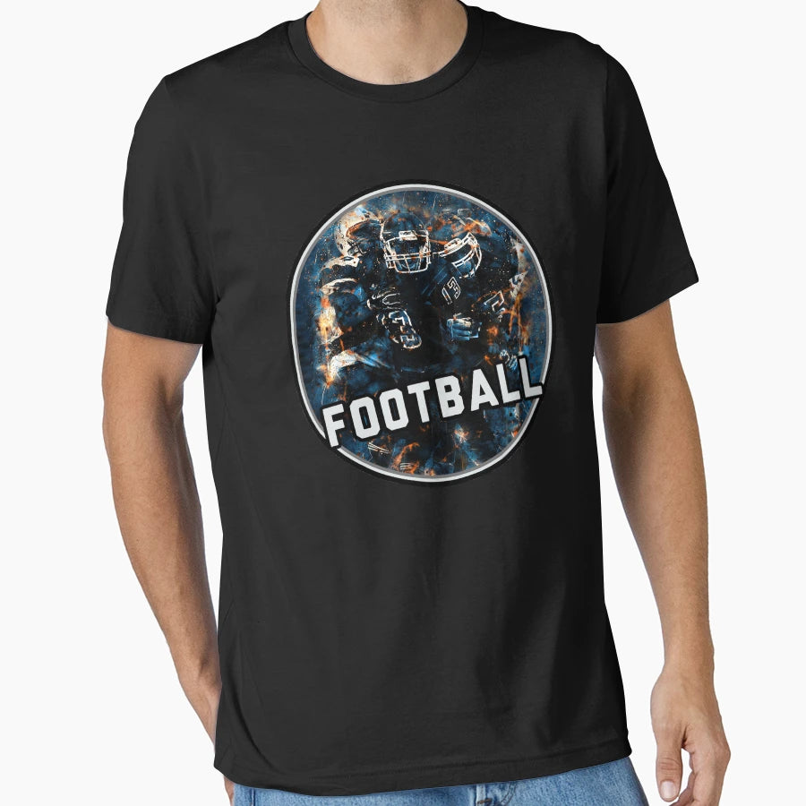 Football Team Hot Red Blue Fire T-Shirt - Fun Novelty Design for Adults - T-Shirt, Sweatshirt, Hoodie