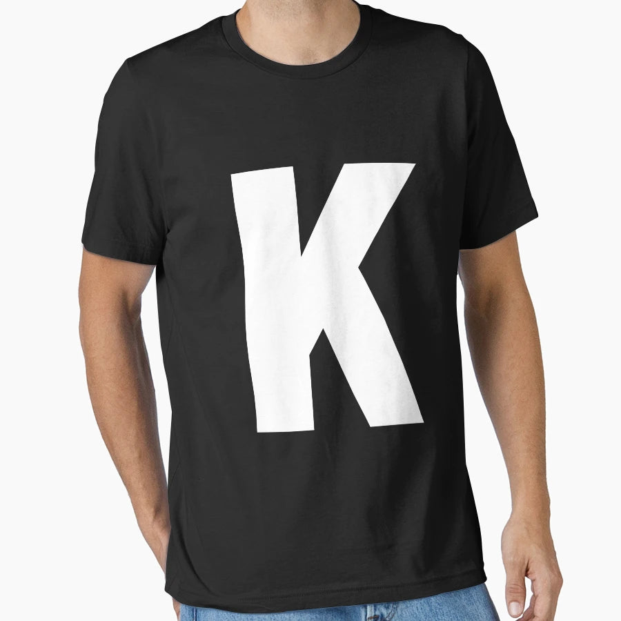 Uppercase Letter K T-Shirt - Trendy Graphic for Adults - T-Shirt, Sweatshirt, Hoodie