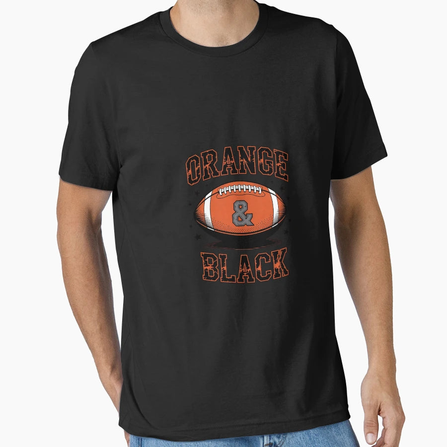Gameday Football We Wear Orange And Black T-Shirt - Unique Graphic Unisex - T-Shirt, Sweatshirt, Hoodie