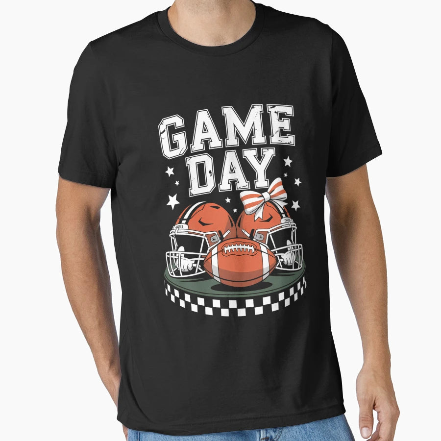 Game Day Football Fall Coquette Bow T-Shirt - Unique Graphic Unisex - T-Shirt, Sweatshirt, Hoodie