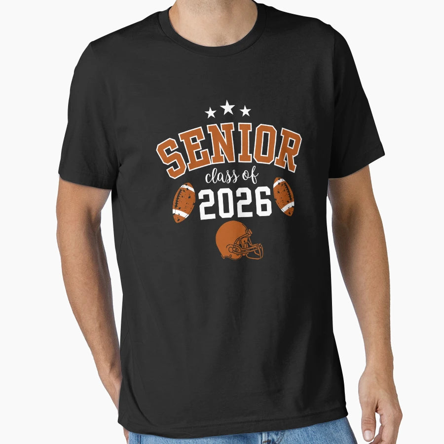 Football Lover Senior Class 2026 T-Shirt - Novelty Apparel for Adults - T-Shirt, Sweatshirt, Hoodie