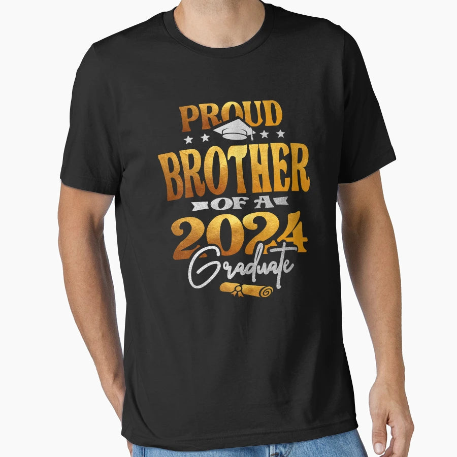 Proud Brother 2024 Graduate Class 2024 T-Shirt - Custom Art Print Unisex - T-Shirt, Sweatshirt, Hoodie