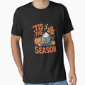Tis Season Pumpkin Leaf Latte Fall T-Shirt - Graphic Print Unisex - T-Shirt, Sweatshirt, Hoodie