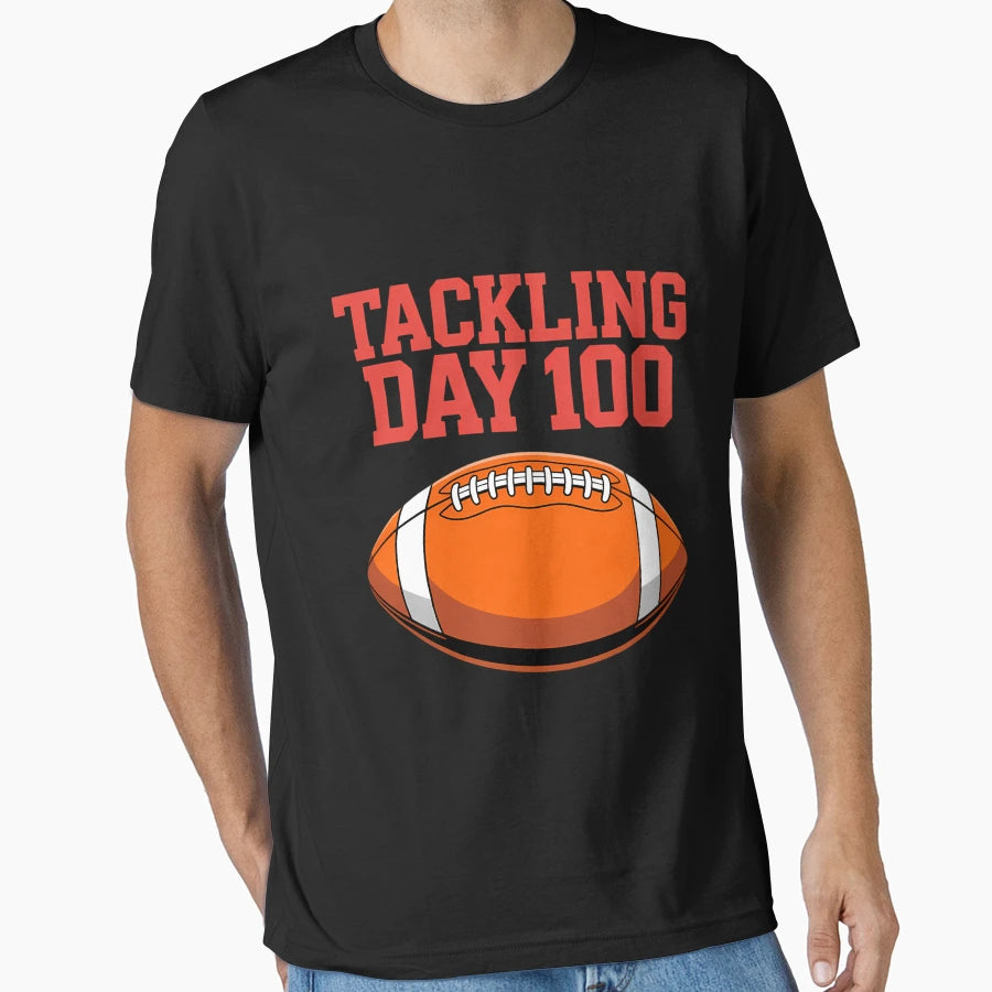 100Th Day School Football Lovers T-Shirt - Custom Art Print for Adults - T-Shirt, Sweatshirt, Hoodie