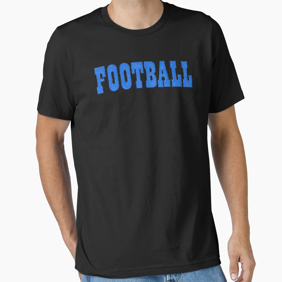 Football Wordart Blue T-Shirt - Novelty Apparel for Adults - T-Shirt, Sweatshirt, Hoodie