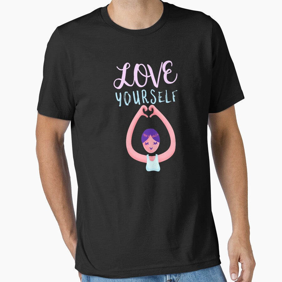 Love Yourself Cute Heart Hands Self Care Reminder by - Adult & Kids T-Shirts, Sweatshirts & Hoodies apparel design preview 1