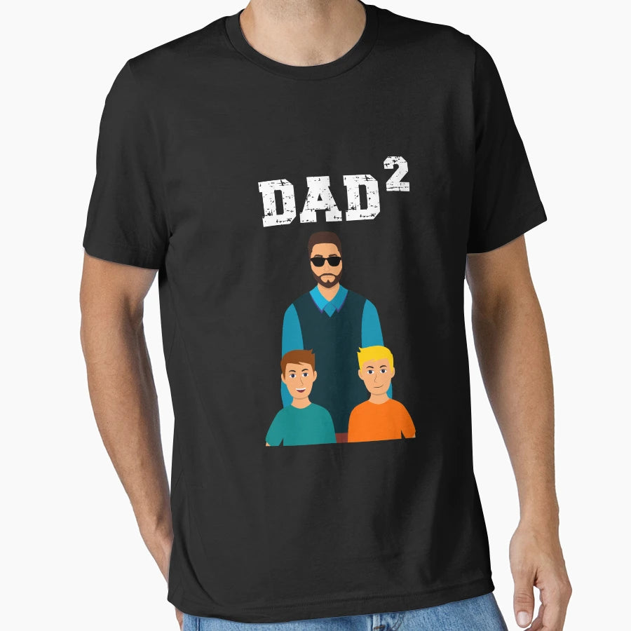 Father 2 Sons Fathers Day Gift T-Shirt - Casual Everyday Wear Unisex - T-Shirt, Sweatshirt, Hoodie