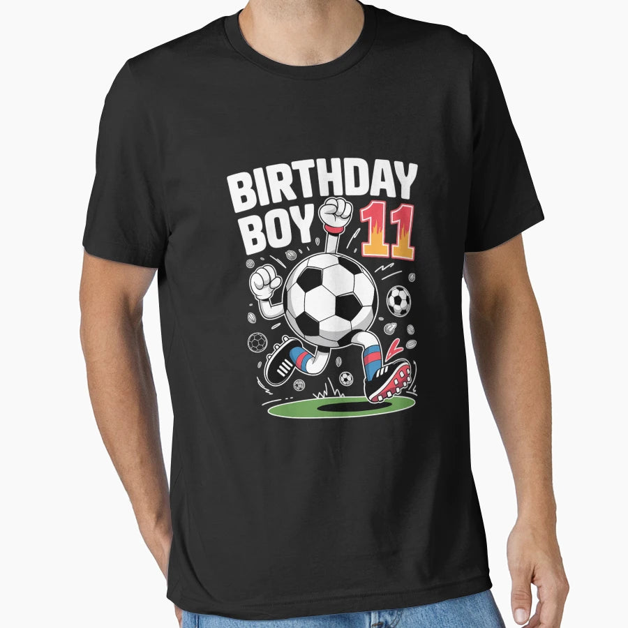 11Th Birthday Football Soccer 11 Year Old T-Shirt - Graphic Print Unisex - T-Shirt, Sweatshirt, Hoodie